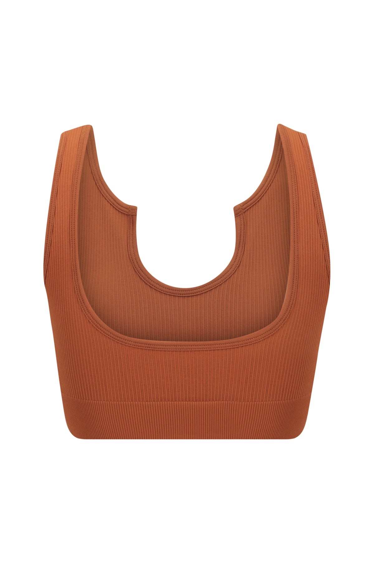 Eloise | Ribbed Activewear Top | Burnt Umber