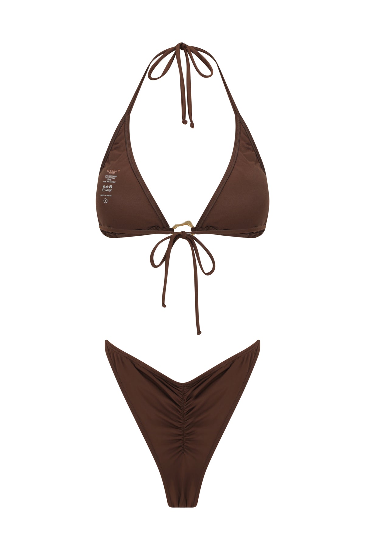 Leigh | Triangle Bikini Top | Chocolate