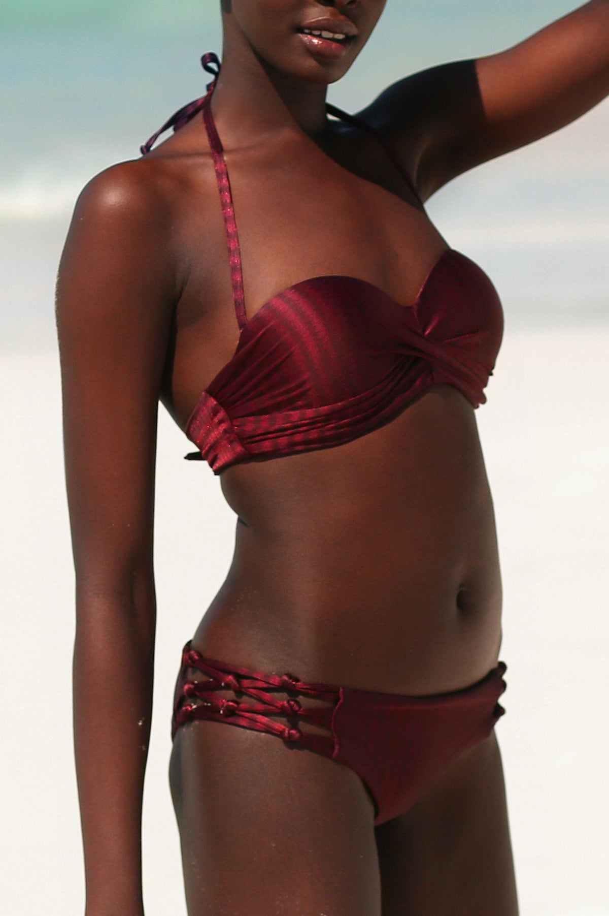 Scarlett | Tri Side Brazil Cut Bikini Bottom | Burgundy