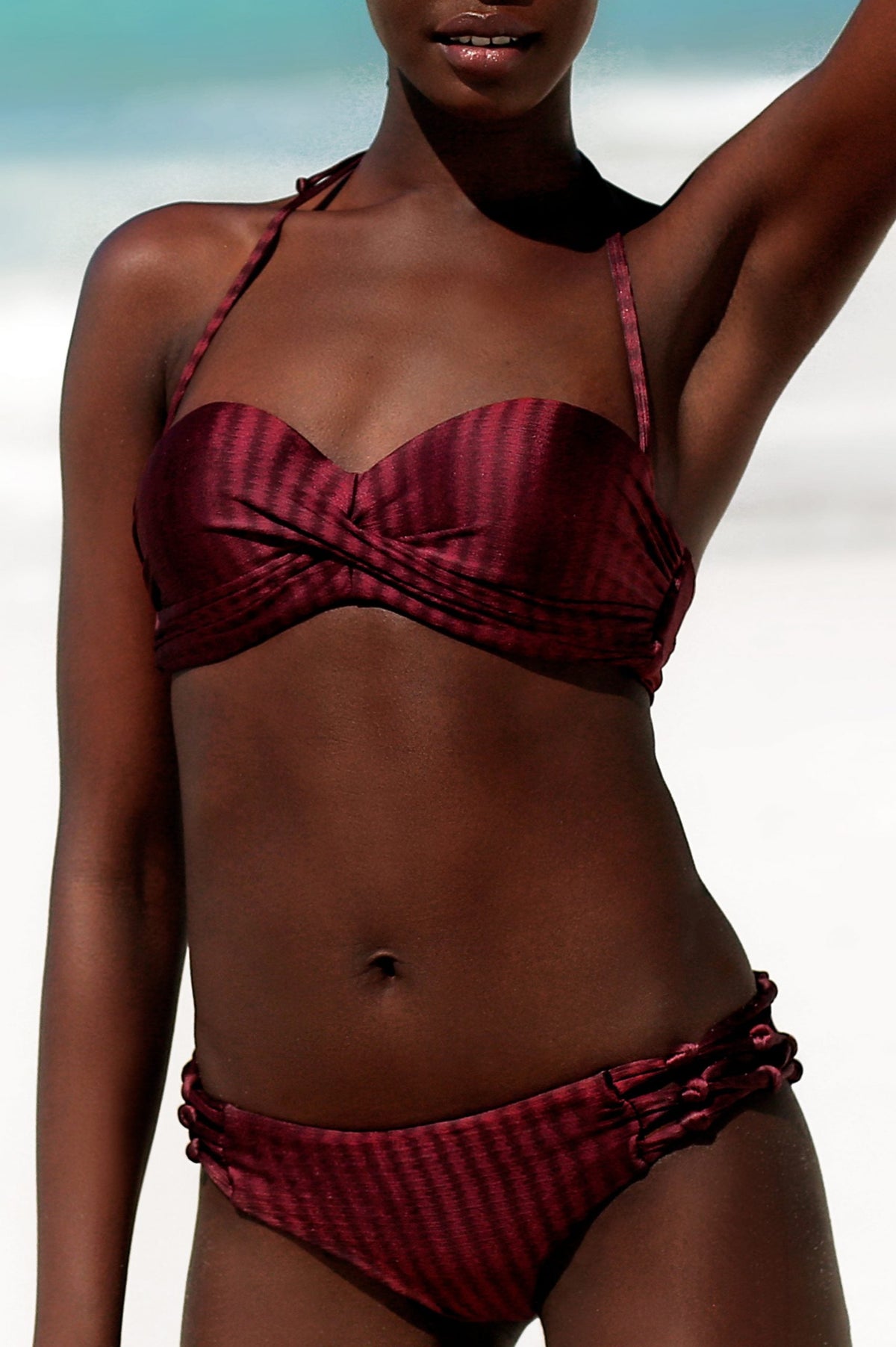 Scarlett | Tri Side Brazil Cut Bikini Bottom | Burgundy